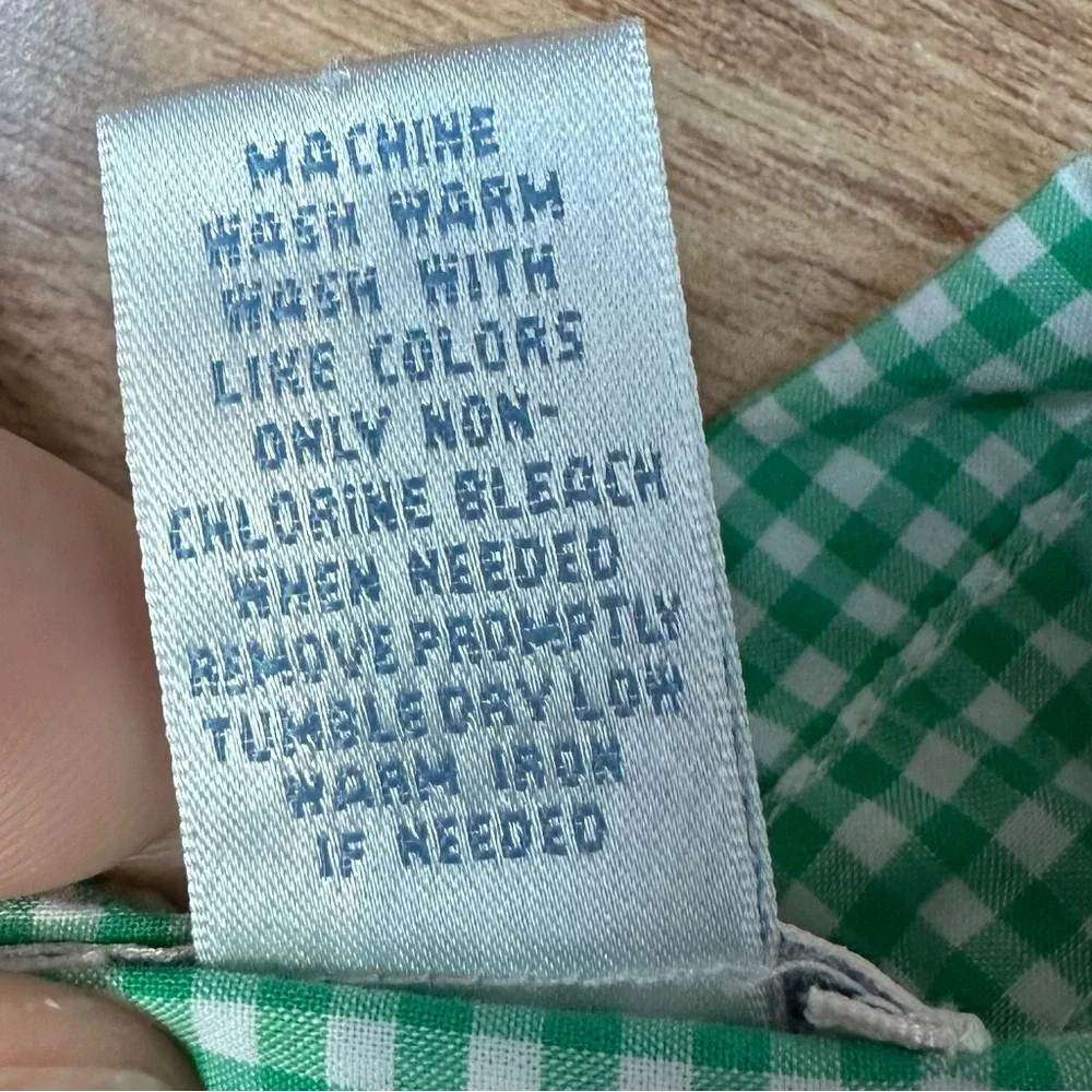 Ralph Lauren Baby Boy Green White Gingham Button Down Dress Shirt Size 12 Months